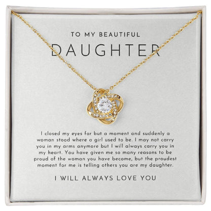 To My Beautiful Daughter (I Closed My Eyes) Necklace