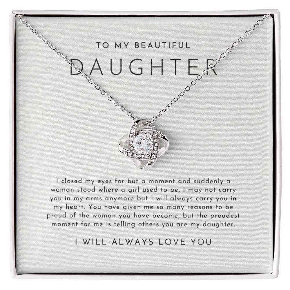 To My Beautiful Daughter (I Closed My Eyes) Necklace