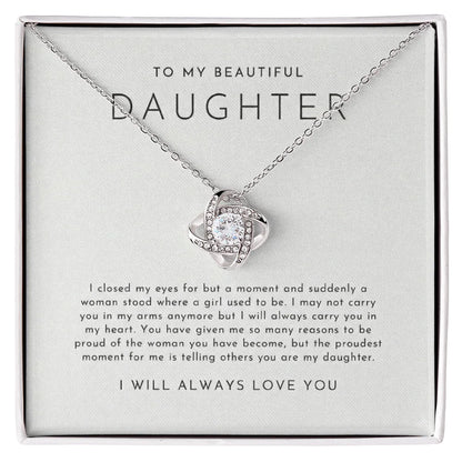 To My Beautiful Daughter (I Closed My Eyes) Necklace