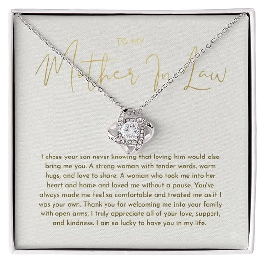 Mother In Law Gift - Love Knot Necklace ShineOn Fulfillment